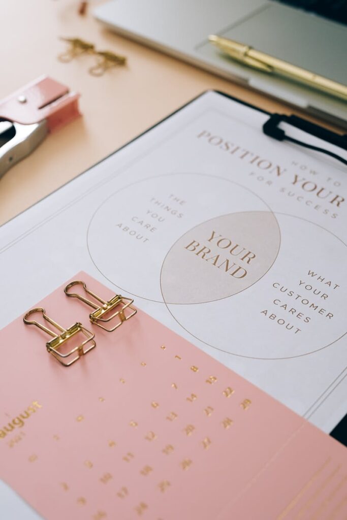 pexels-photo-8970679-8970679 Organize your brand strategy with this detailed clipboard layout showcasing planning and positioning.